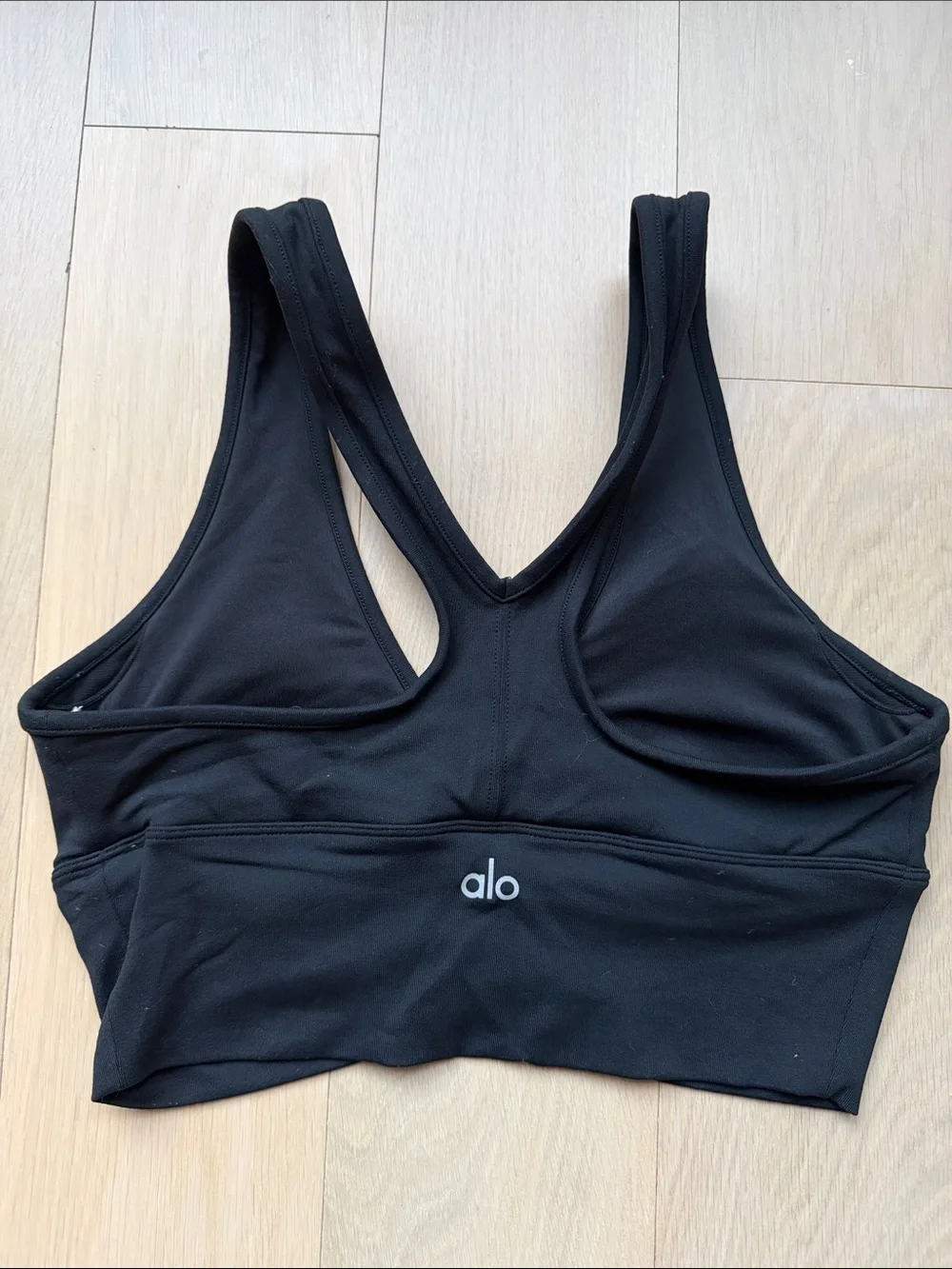 ALO Yoga Black Ruched Racerback Sports Bralette Size S